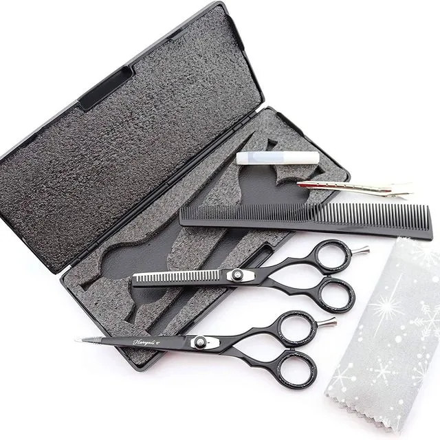 Haryali Black Professional 6 Inch Hair Cutting Thinning Scissors Set