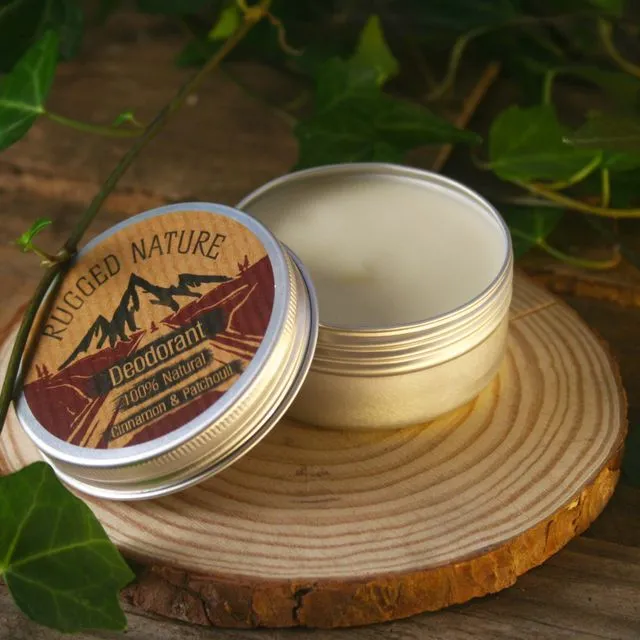 Rugged Nature 100% Natural Deodorant Cinnamon and Patchouli