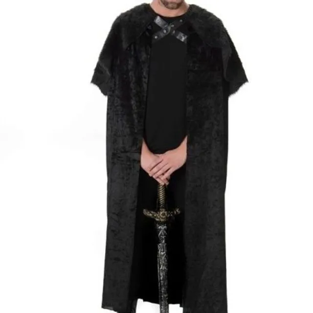Black Fur Cape for Halloween Costume