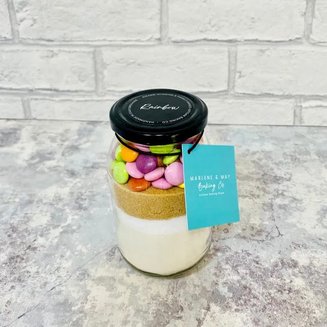 Rainbow 'Smarties' Cookie Mix in a Jar (V)