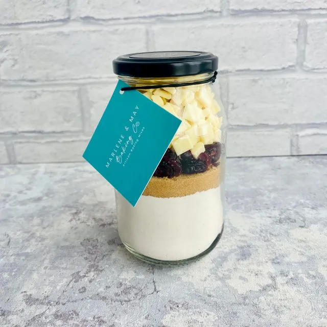 Cranberry & White Chocolate Cookie Mix in a Jar (V)