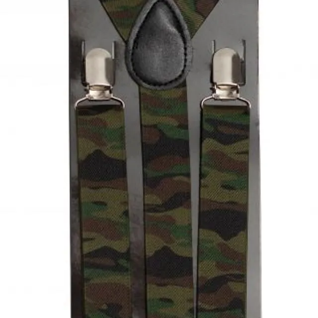 Suspenders Camouflage for Party Supplies Aduld Suspenders Accessory - Width 2,5 cm
