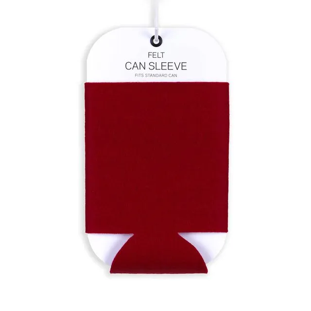 Can Sleeve - Merino Wool Felt Cherry
