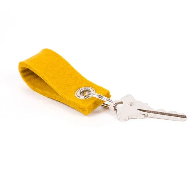 Loop Key Chain - Merino Wool Felt Mustard Yellow