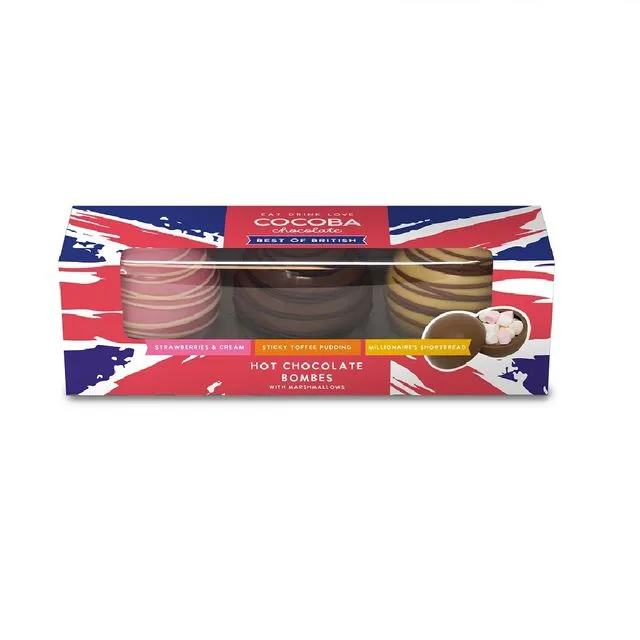 Best Of British Hot Chocolate Bombes Set, case of 6