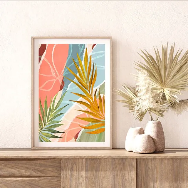 Palm Leaf Abstract Art Print