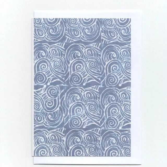 Blue Ocean Waves Greeting Card