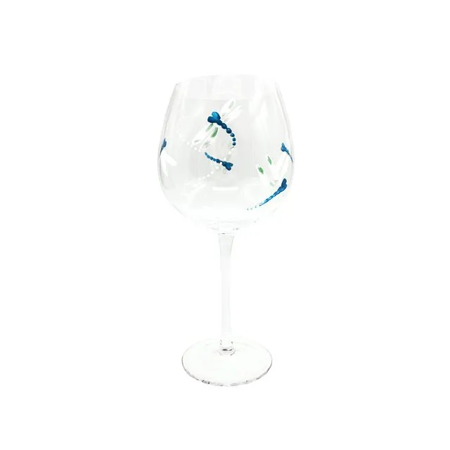 GLS0222 -Hand Painted Dragonfly Large Glass