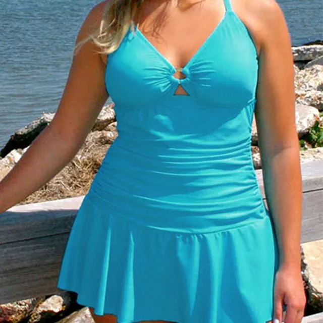 Plus Size Ruched Ruffled One-Piece Swimsuit