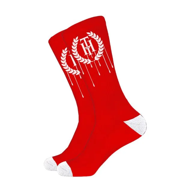 Dripping Essentials Socks, Red / White