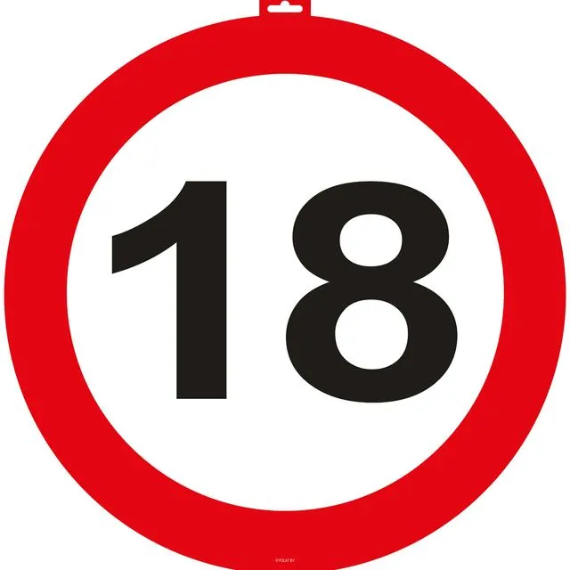 18th Birthday Traffic Sign Door Sign - 47cm