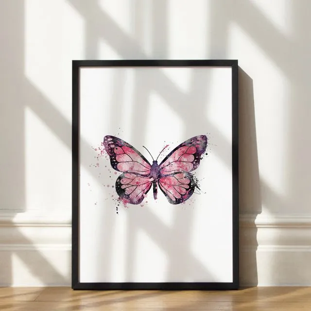Butterfly Wall Print - Paint Splatter Design