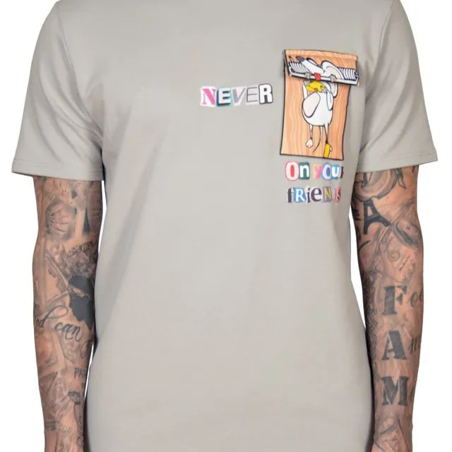 Never Rat Mouse Trap Pocket Tee Nickel Gray