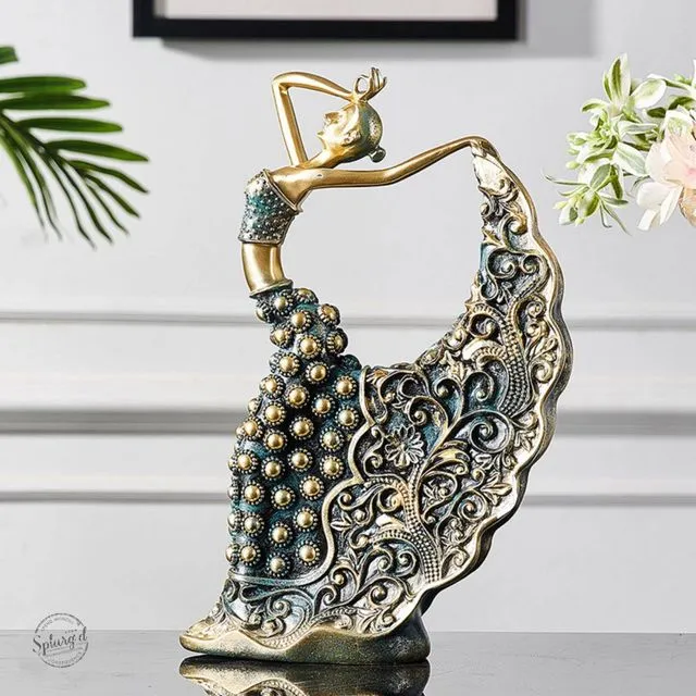 Dancer hand painted resin statue. Table centerpiece