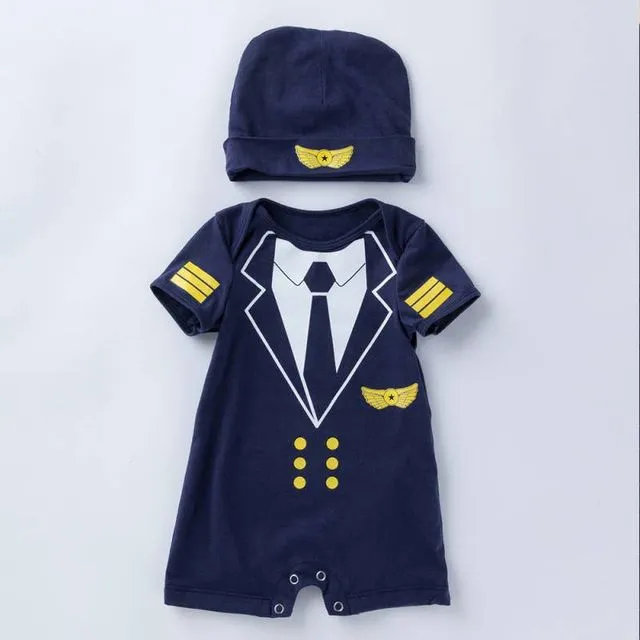 Baby Boy Printed Uniform Comfy Set Blue