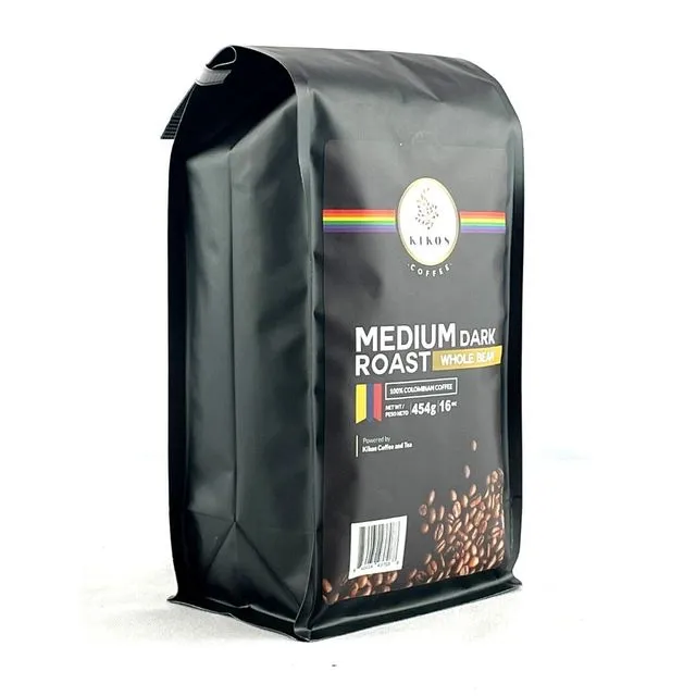 16 oz Kikos Colombian Coffee - Medium Dark - Whole Bean