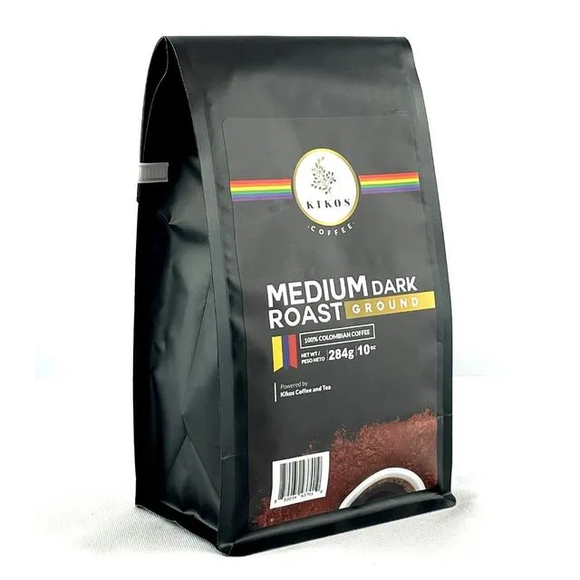 10 oz Kikos Colombian Coffee - Medium Dark - Ground Coffee