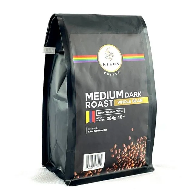 10 oz Kikos Colombian Coffee - Medium Dark - Whole Bean
