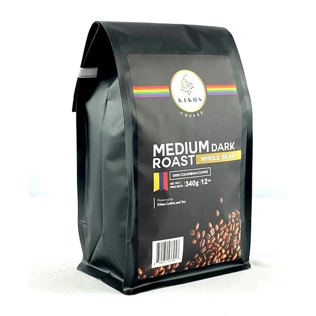 12 oz Kikos Colombian Coffee - Medium Dark - Whole Bean