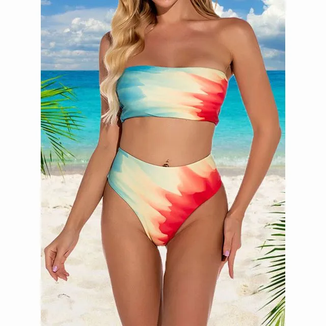 Vacation Colorblock Spaghetti Strap Bikini (Copy)
