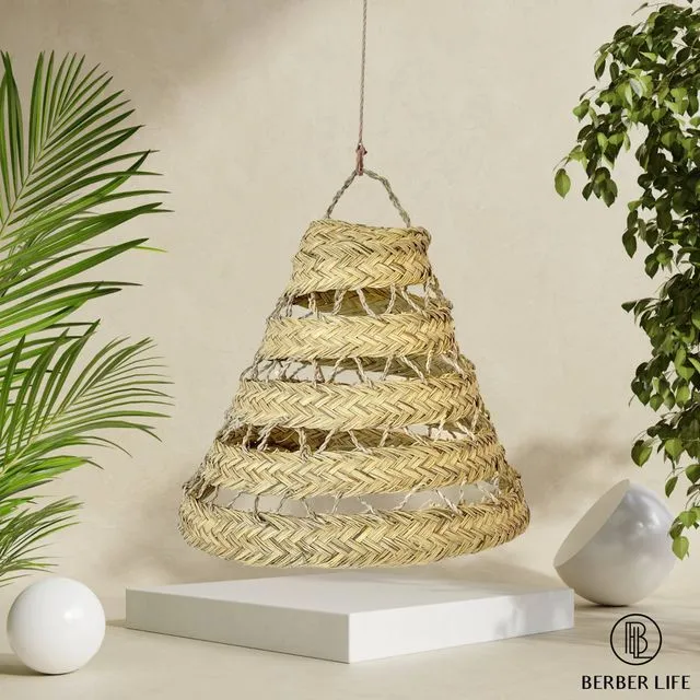Moroccan handmade Natural Rattan lampshade, Suspension Doum1