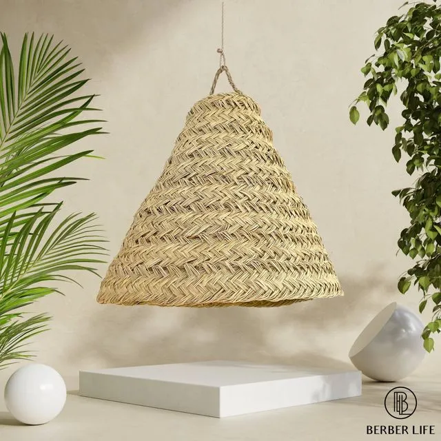 Moroccan handmade Natural Rattan lampshade, Suspension Doum2