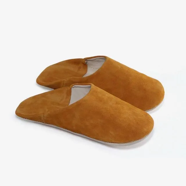 Moroccan slippers, Unisex Leather, Dyed With Natural Color Havana