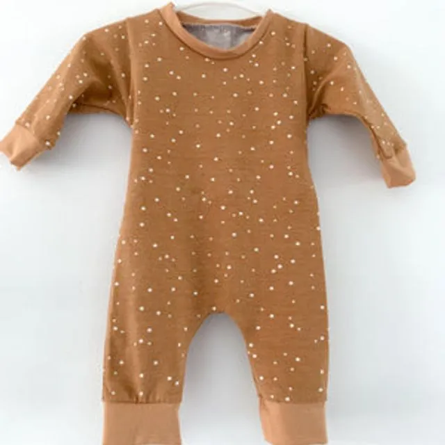 Snapless Romper - Starry Night Toffee