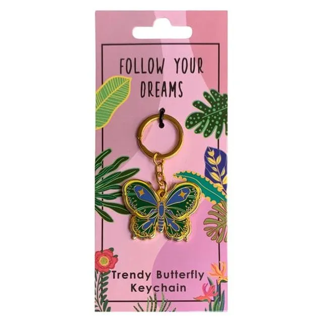 Butterfly keychain | Butterfly gift | Follow your Dreams Keyring | For Girls and Women Bj105