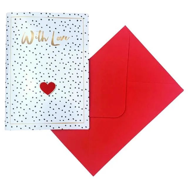 Heart Pin with Greeting Card | Love to Go Small | Love Gift with Card | Valentine?s and Mother?s Day Card | With Love Greeting Card | Love-Letter Bj89