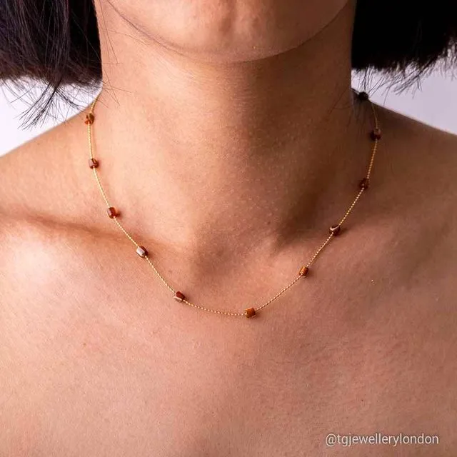 Minimalist Healing Necklace Brown