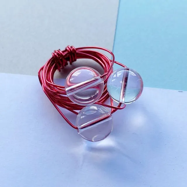 Wire Wrap Rings - reds/purple/pink - Medium Red rock crystal Q