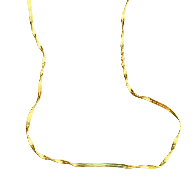 Half Twisted Sterling Silver Chain Necklace Gold