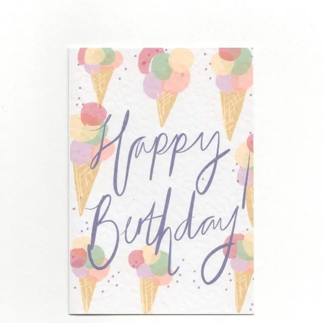 Happy Birthday Card -Ice Cream