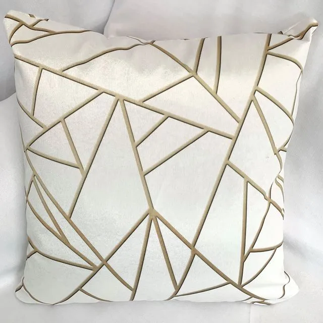 White Geometric Cushion