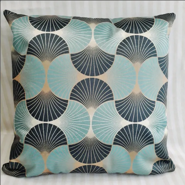 Blue Art Deco Decorative Cushion
