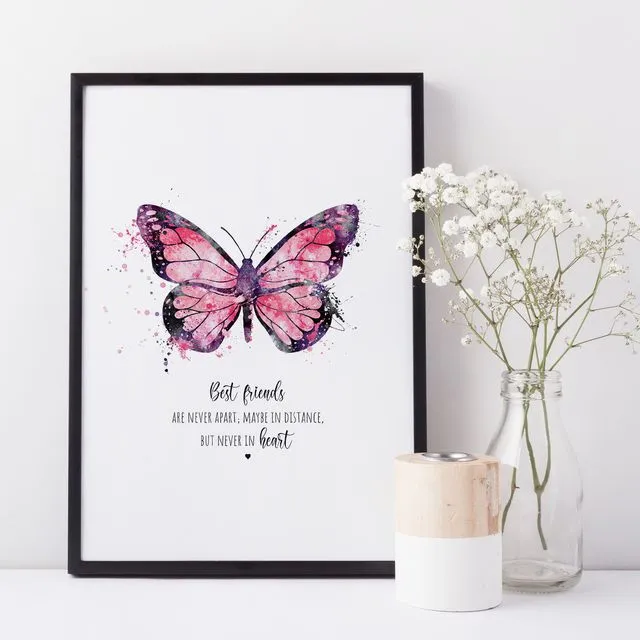 Best Friend Print - Butterfly Paint Splatter Design