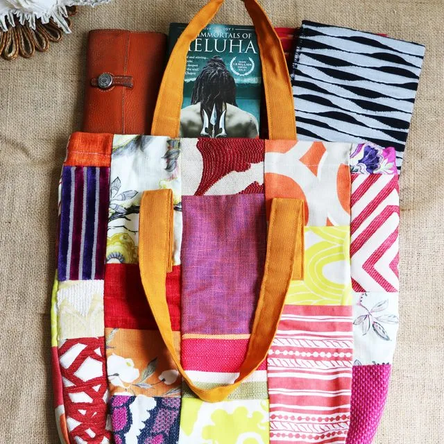 Multicolor Patchwork Tote Bags