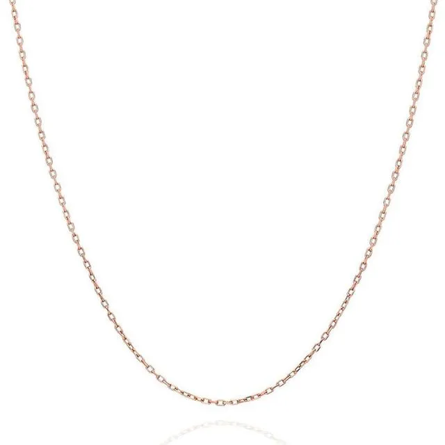 Curb Chain Necklace Sterling Rose Gold