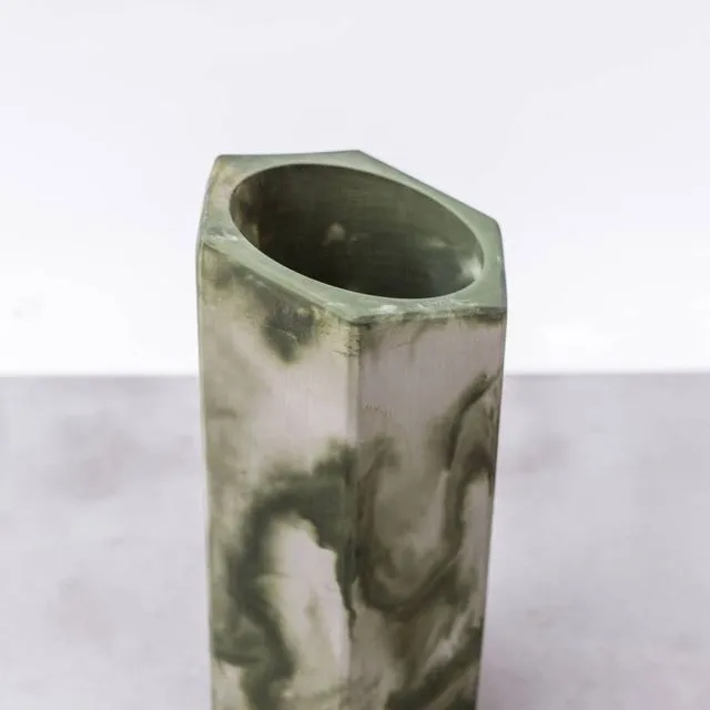 Hand-cast wine cooler | Muddy Green & off-white