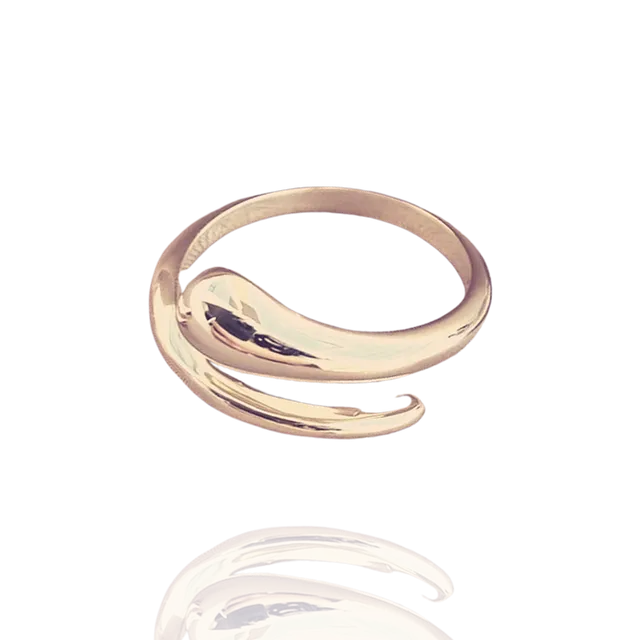 Signature Sterling Silver Stacking Snake Ring Rose Gold