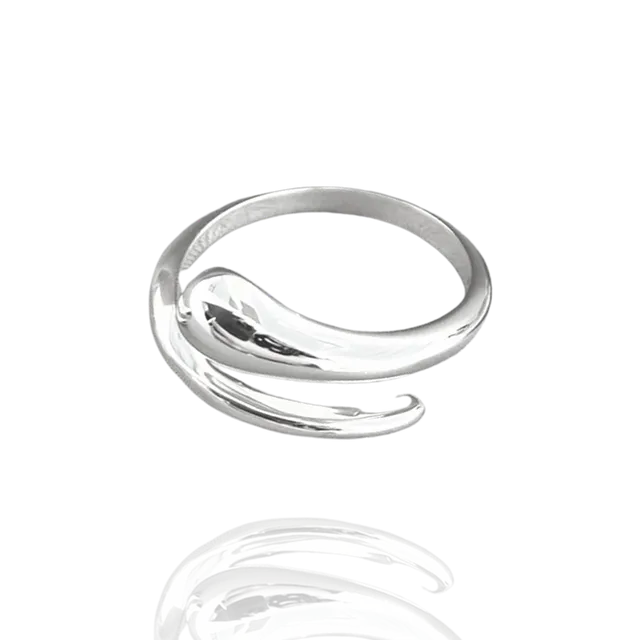 Signature Sterling Silver Stacking Snake Ring Silver