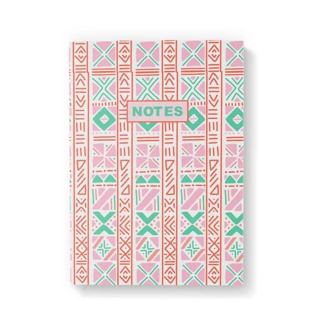 Pink Mudcloth Notebook