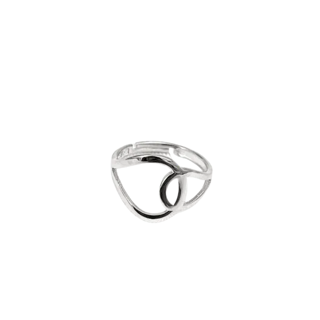 Intercepting Circles Sterling Silver Statement Signature Ring Silver