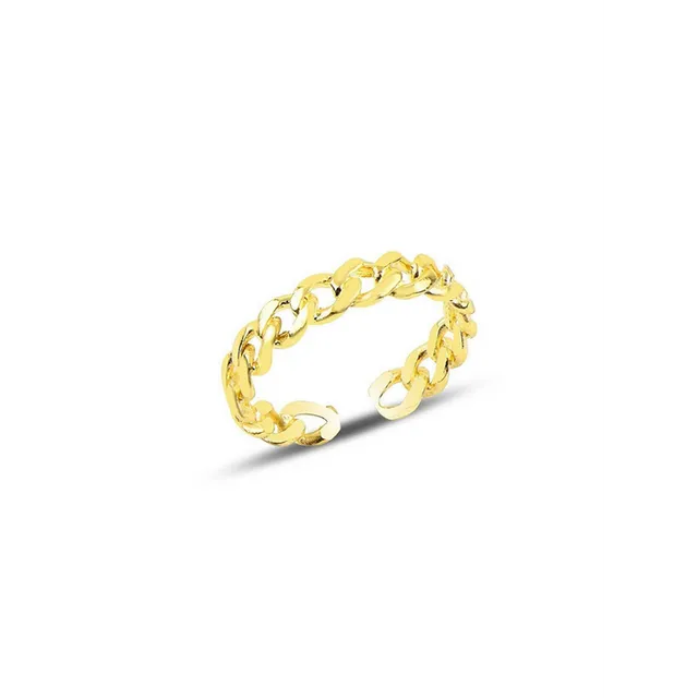 Sterling Silver Chain Ring Gold