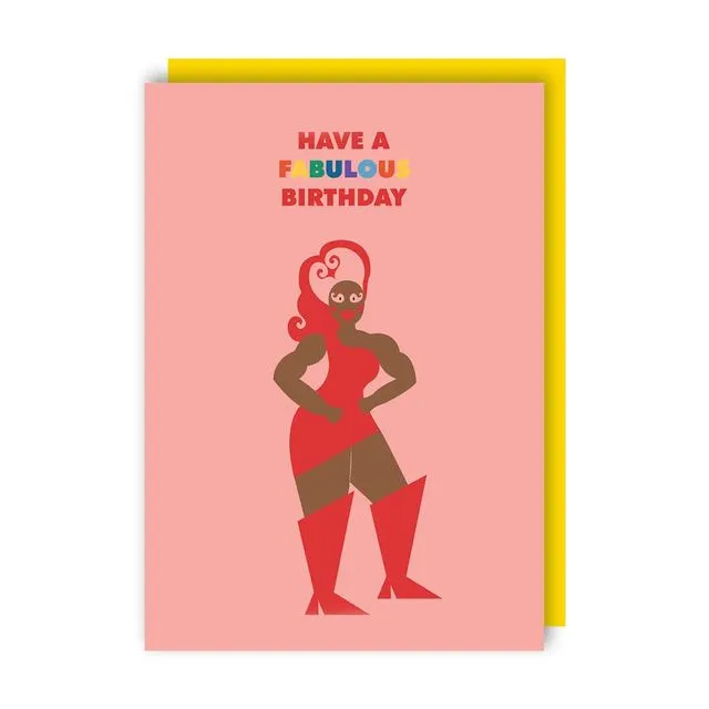 Fabulous LGBTQ+ Birthday Greeting Card pack of 6