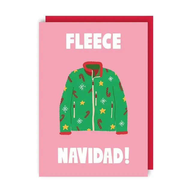 Fleece Navidad Greeting Card pack of 6