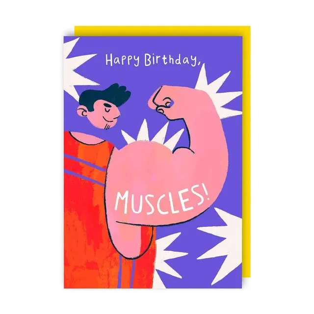 Muscles Birthday Greeting Card pack of 6