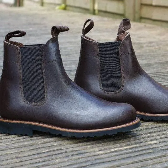 Alps Leather Chelsea Boots - Dark Brown