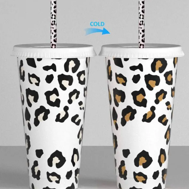 Colour Changing Cups Leopard Cups